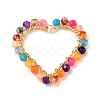 Heart Natural Faceted Gemstone Pendants PALLOY-JF00511-2