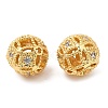 Brass Micro Pave Clear Cubic Zirconia Beads KK-I705-10G-3
