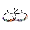 Natural Mixed Gemstone Rectangle Braided Bead Bracelets BJEW-P295-01-1