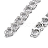 Brass Micro Pave Clear Cubic Zirconia Multi Heart Connector Charms KK-B125-05P-2