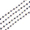 Handmade Rondelle Glass Beads Chains for Necklaces Bracelets Making AJEW-JB00037-03-1