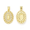 Rack Plating Eco-Friendly Brass Micro Pave Clear Cubic Zirconia Pendants KK-C011-02G-1