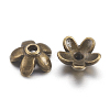 Tibetan Style  Zinc Alloy Bead Caps X-TIBEB-6.5x3-AB-FF-2