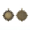 Vintage Tibetan Style Alloy Pendant Cabochon Settings TIBEP-M018-92AB-NF-2