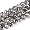 Electroplate Transparent Glass Round Beads Strands EGLA-T029-8mm-12T-03-1