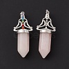 Natural Rose Quartz Big Pointed Pendants G-I342-01P-10-3