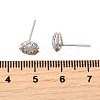 Rose 925 Sterling Silver Micro Pave Clear Cubic Zirconia Stud Earrings EJEW-S271-01P-5