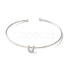 Rack Plating Brass Micro Pave Clear Cubic Zirconia Letter Open Cuff Bangles BJEW-A018-01P-U-2