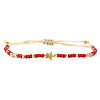 Glass Seed Beads Adjustable Bracelets KO8624-7-1