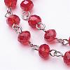 Handmade Rondelle Glass Beads Chains for Necklaces Bracelets Making AJEW-JB00038-06-2