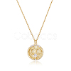 925 Sterling Silver 12 Constellation Necklace Gold Horoscope Zodiac Sign Necklace Round Astrology Pendant Necklace with Zircons Birthday Jewelry Gift for Women Men JN1089C-1