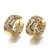 Rack Plating Brass Micro Pave Cubic Zirconia Hoop Earrings EJEW-H016-17G-1