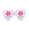 Floral Printed Porcelain Beads PORC-A033-01E-1