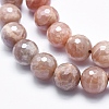 Electroplate Natural Sunstone Beads Strands G-K256-17-12mm-3