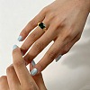 304 Stainless Steel Pave Single Cubic Zirconia Finger Rings for Women SA-CBAABBA-08B-G-1