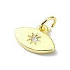Eye Theme Brass Micro Pave Cubic Zirconia Charms KK-H475-58G-04-2