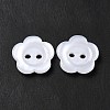White Flower Resin Buttons X-RESI-D031-15mm-01-4
