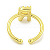 Rack Plating Brass Open Cuff Rings for Women RJEW-F162-01G-R-3