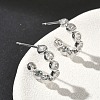 Brass Micro Pave Clear Cubic Zirconia Stud Earrings EJEW-G452-07P-1