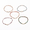 Faceted Rondelle Glass Beads Stretch Bracelets BJEW-JB05793-1
