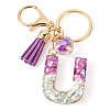Alloy Resin Heart Keychains KEYC-TADJ0002-01G-U-2