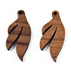 Natural Walnut Wood Pendants WOOD-T023-19-2