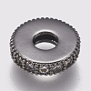 Brass Micro Pave Cubic Zirconia Bead Spacers ZIRC-K074-11A-01B-2