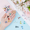 32Pcs 8 Colors Brass Clip-on Earrings FIND-PH0061-88-3