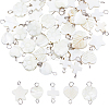 50Pcs 5 Styles Natural Freshwater Shell Connector Charms PALLOY-HS00009-1