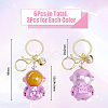 6pcs 3 Colors Acrylic Spaceman Pendant Keychain KEYC-DC0001-10-2