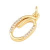 Brass Micro Pave Clear Cubic Zirconia Pendants CU-CBA7939-01O-G-2