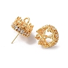 Brass Pave Clear Cubic Zirconia Pendants Bails KK-G465-11G-2