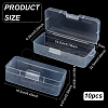10Pcs Transparent Plastic Storage Boxes CON-BC0007-78B-2