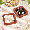 Square Wood Jewelry Storage Tray with Microfiber Fabric Mat Inside ODIS-WH0030-37A-01-4