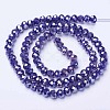 Electroplate Glass Beads Strands EGLA-A034-P6mm-B07-2