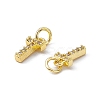 Real 18K Gold Plated Brass Micro Pave Clear Cubic Zirconia Charms KK-E068-VB452-T-3