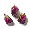 Preserved Rose with Golden Alloy Pendants FIND-M010-01F-1