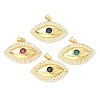 Rack Plating Brass Micro Pave Cubic Zirconia Pendants KK-A185-20G-1