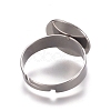 Tarnish Resistant Adjustable 304 Stainless Steel Finger Rings Components STAS-M274-028P-2