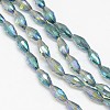 Electroplate Crystal Glass Rice Beads Strands X-EGLA-F042-A13-2