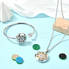 1Pc Stainless Steel Open Cuff Bangles & 1Pc Stainless Steel Pendant Neclace AJEW-SC0004-06B-5