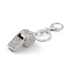 Shining Zinc Alloy Rhinestone Whistle Pendant Keychain KEYC-O014-01P-04-3