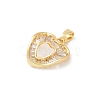 Brass Micro Pave Clear Cubic Zirconia Pendants KK-R213-06G-03-2