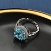 925 Sterling Silver Micro Pave Cubic Zirconia Finger Rings RJEW-B134-01B-06-3