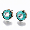 Brass Stud Earrings GLAA-S193-039D-LG-1