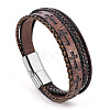 Multi-Layer Braided Leather Cord Bracelets PW-WG46409-04-1