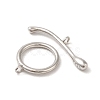 Rhodium Plated 925 Sterling Silver Toggle Clasps STER-G038-03P-2