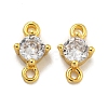Rack Plating Brass Pave Clear Cubic Zirconia Links KKB-L215-047A-G-1