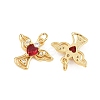 Brass Micro Pave Cubic Zirconia Charms KK-Q085-10G-04-2