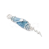 3Pcs 3 Styles Electroplated Natural Quartz Crystal Nuggets Copper Wire Wrapped Pendants PALLOY-JF03128-03-5